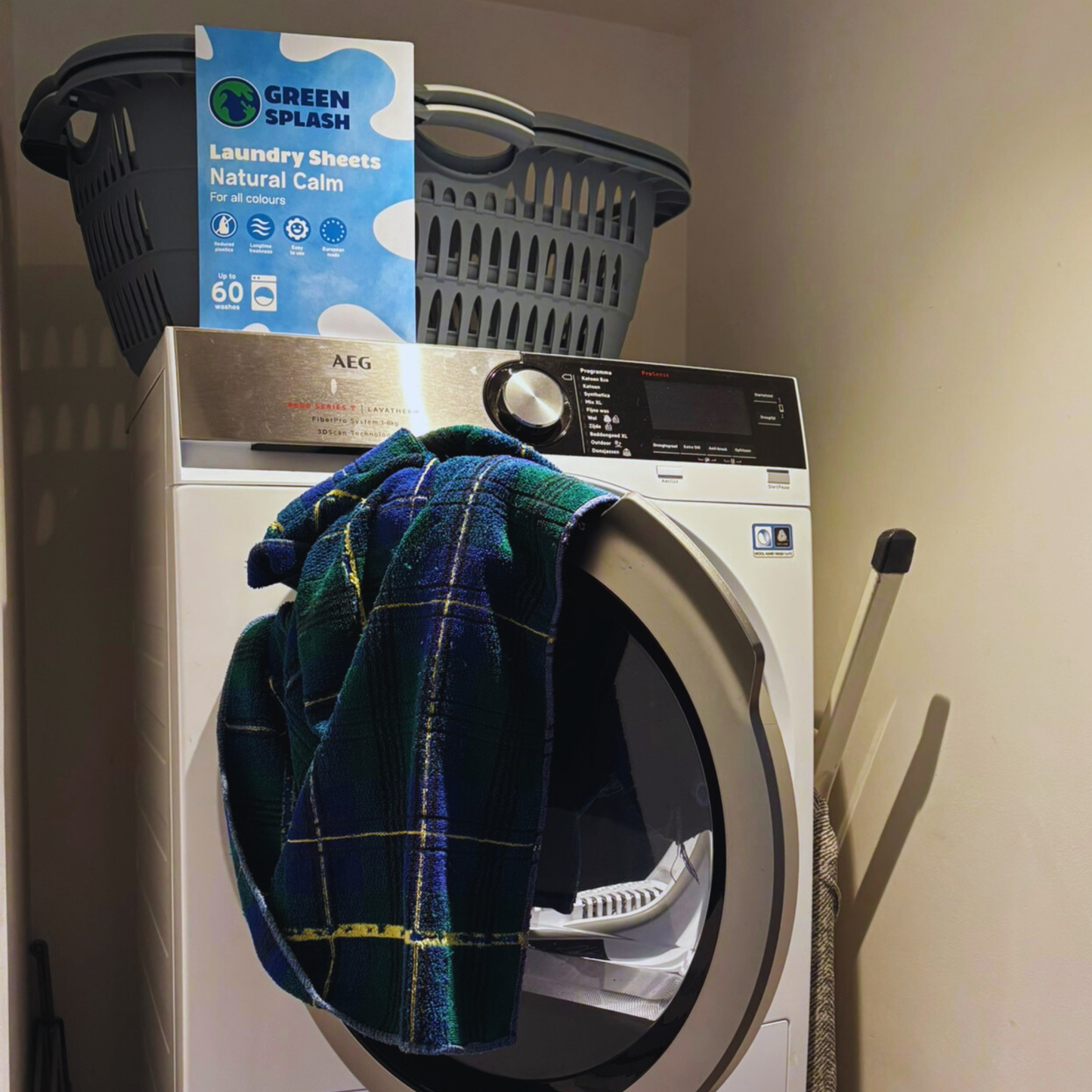 Wasstrips op de wasmachine