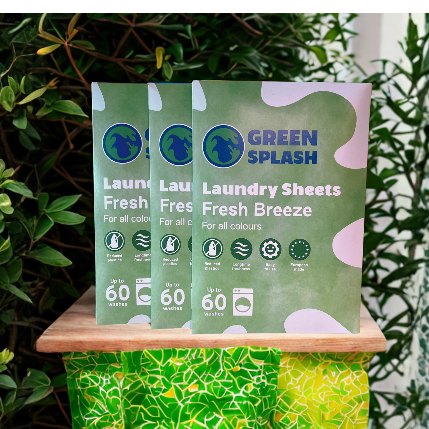 Fresh Breeze wasstrips op beeld tegen groene achtergrond