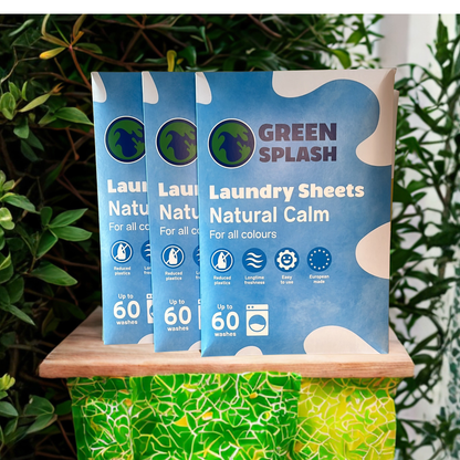 Natural Calm wasstrips op beeld tegen groene achtergrond